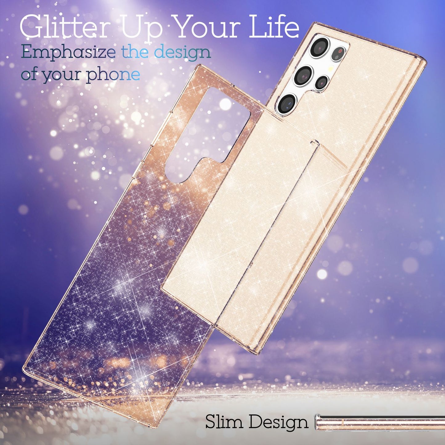 Husă NALIA Dazzlin Glitter - Dimensiune Galaxy S22 Material Ultra Transparent Design Glitter