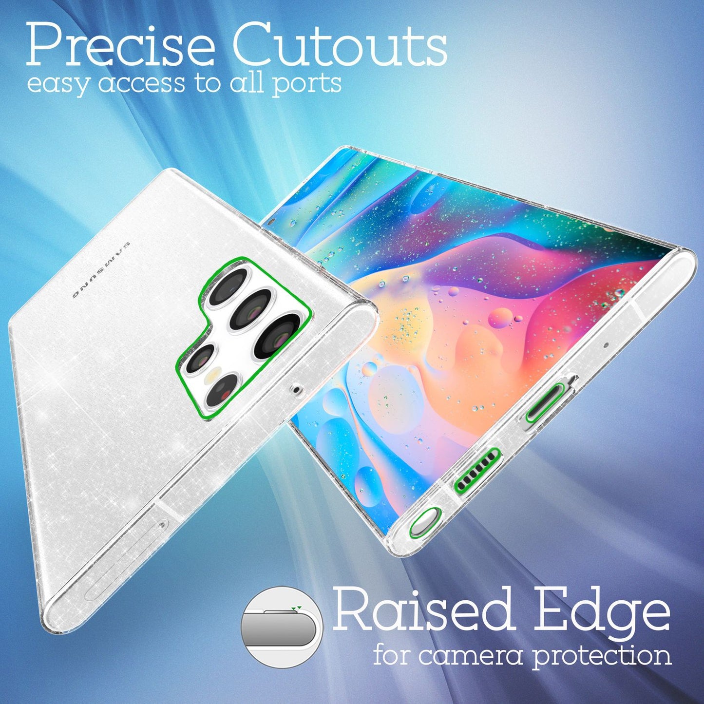 Husă NALIA Dazzlin Glitter - Dimensiune Galaxy S22 Material Ultra Transparent Design Glitter