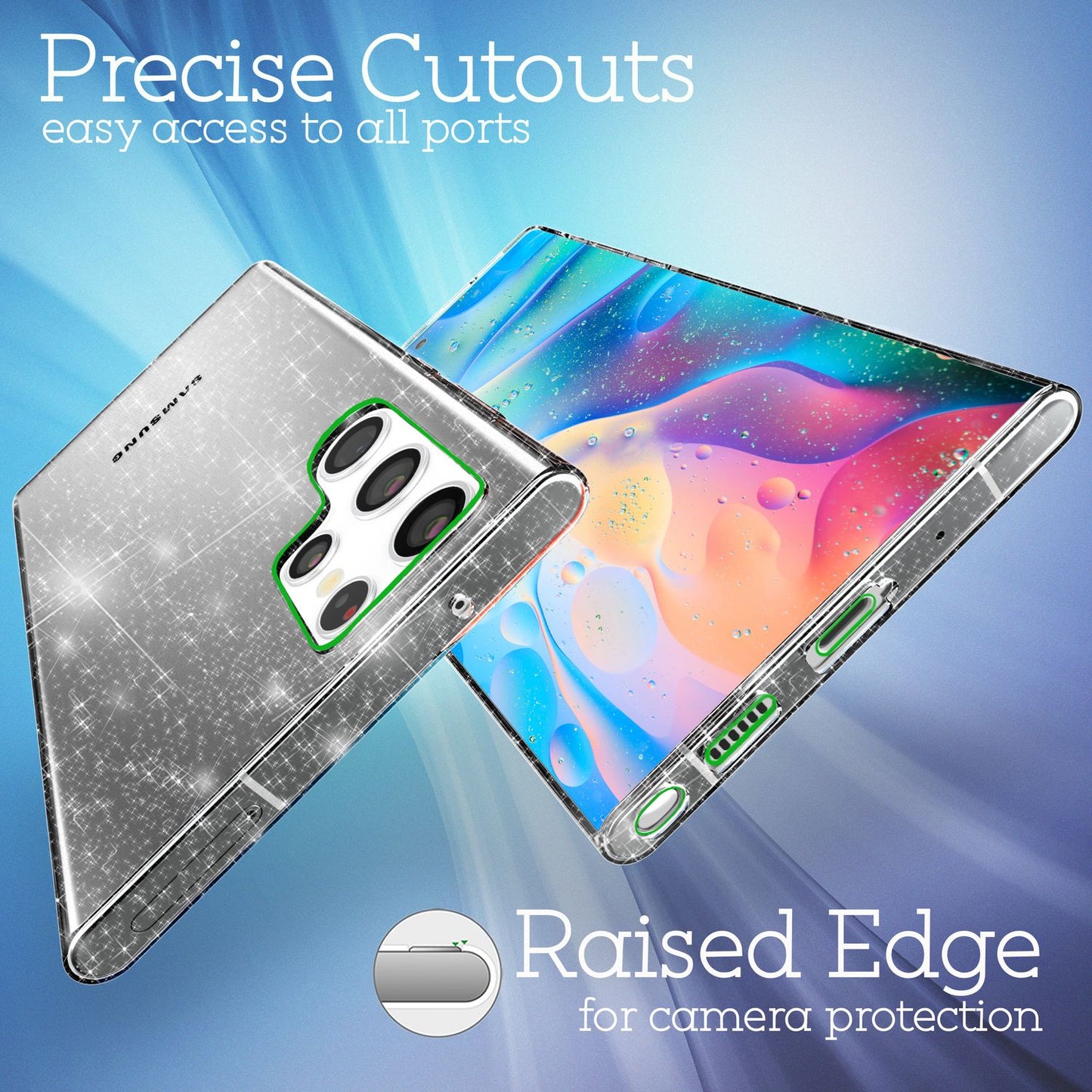 Husă NALIA Dazzlin Glitter - Dimensiune Galaxy S22 Material Ultra Transparent Design Glitter