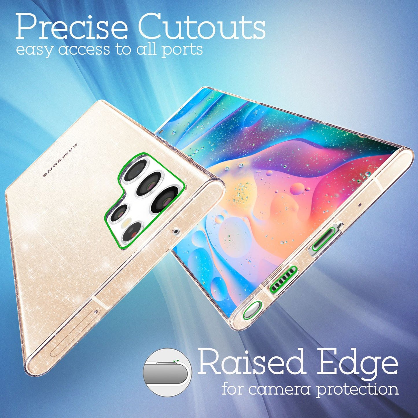 Husă NALIA Dazzlin Glitter - Dimensiune Galaxy S22 Material Ultra Transparent Design Glitter