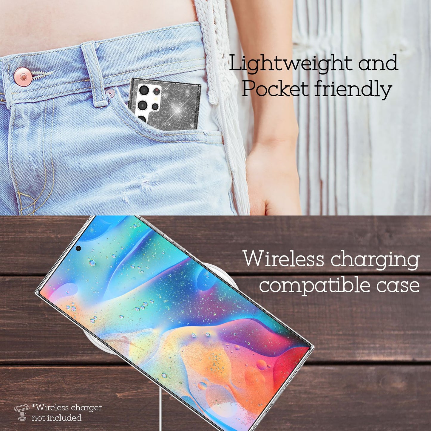 Husă NALIA Dazzlin Glitter - Dimensiune Galaxy S22 Material Ultra Transparent Design Glitter