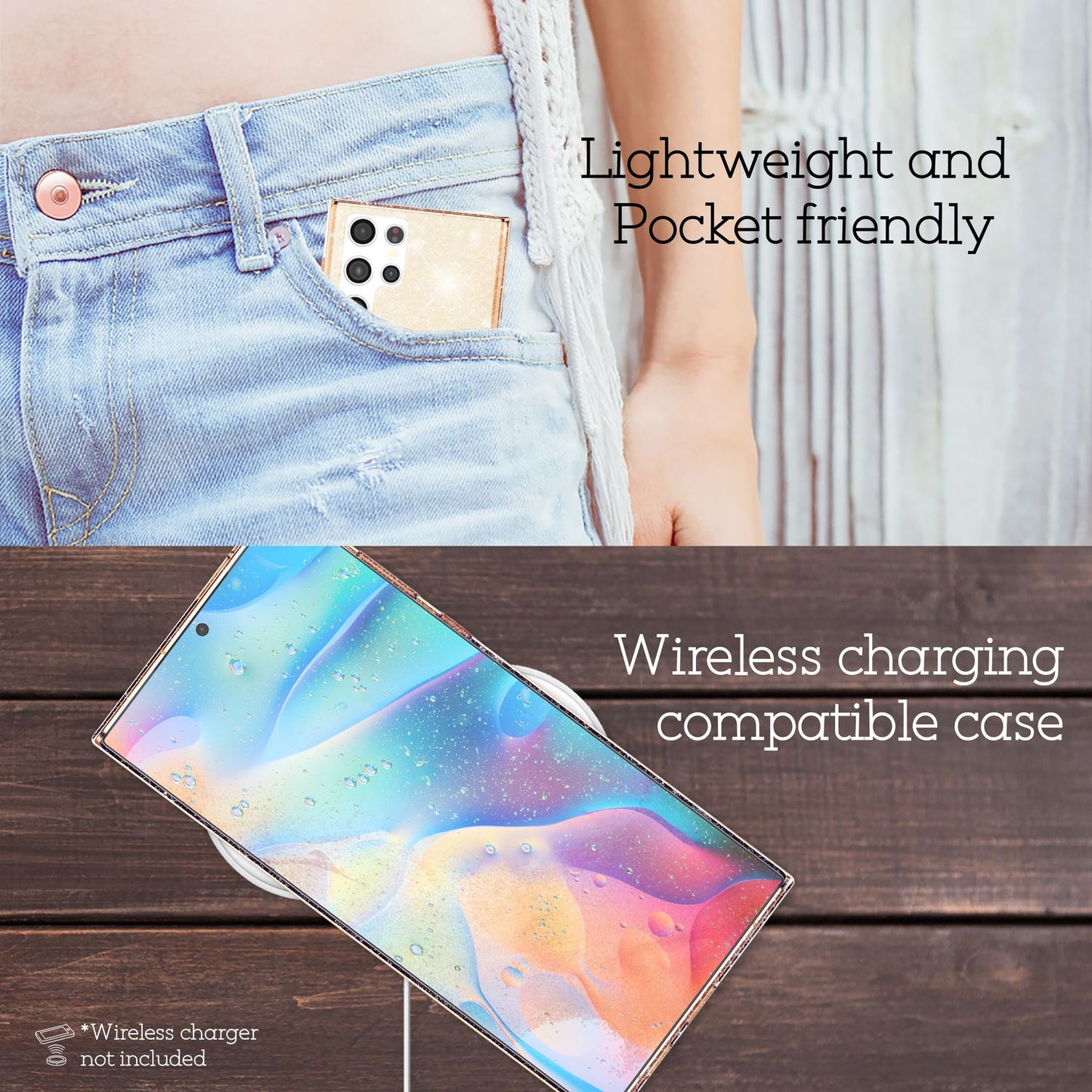 Husă NALIA Dazzlin Glitter - Dimensiune Galaxy S22 Material Ultra Transparent Design Glitter