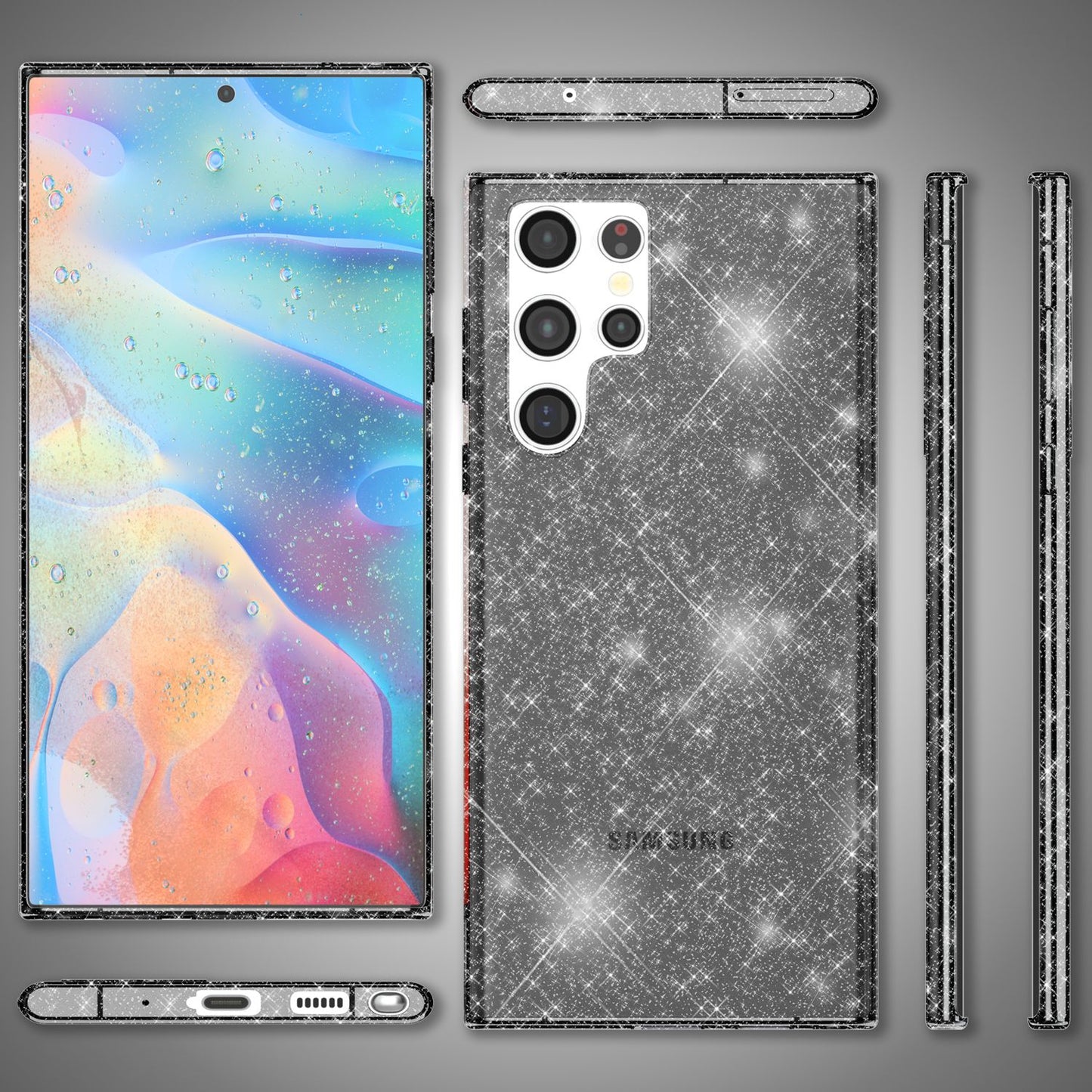 Husă NALIA Dazzlin Glitter - Dimensiune Galaxy S22 Material Ultra Transparent Design Glitter