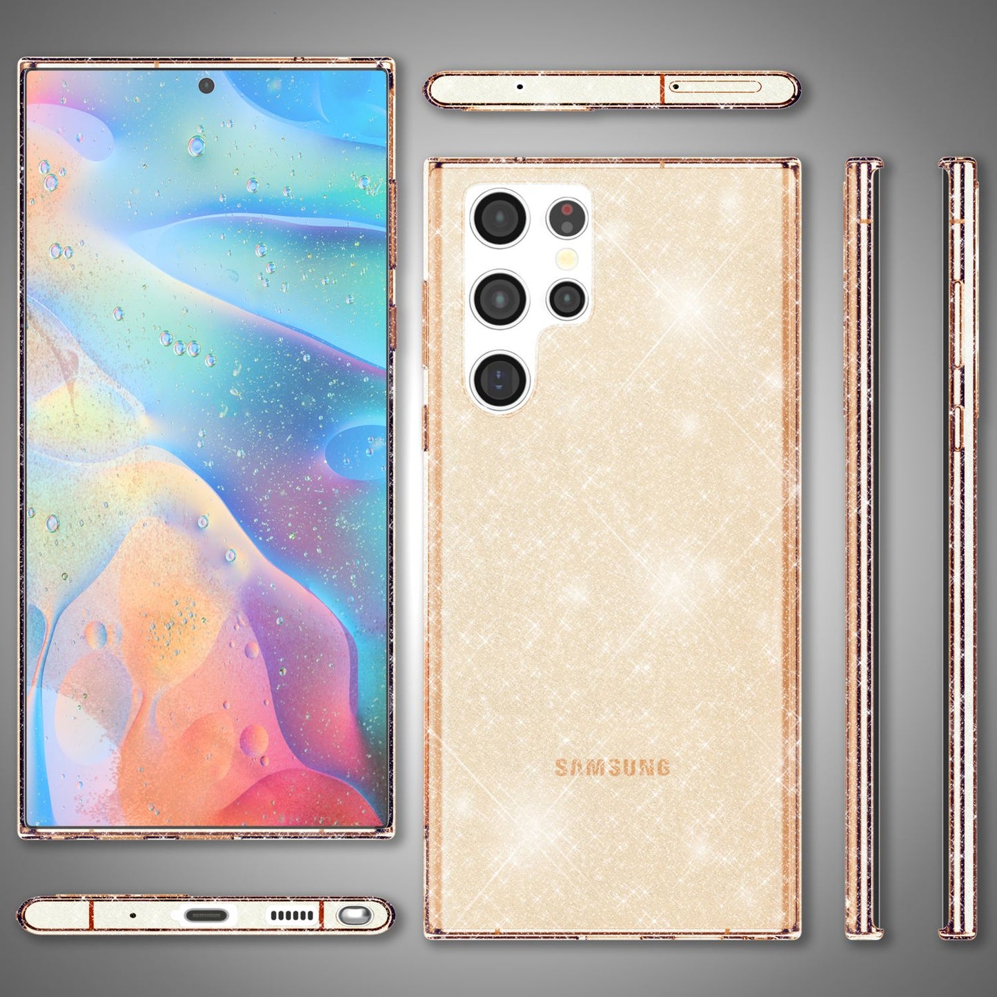 Husă NALIA Dazzlin Glitter - Dimensiune Galaxy S22 Material Ultra Transparent Design Glitter