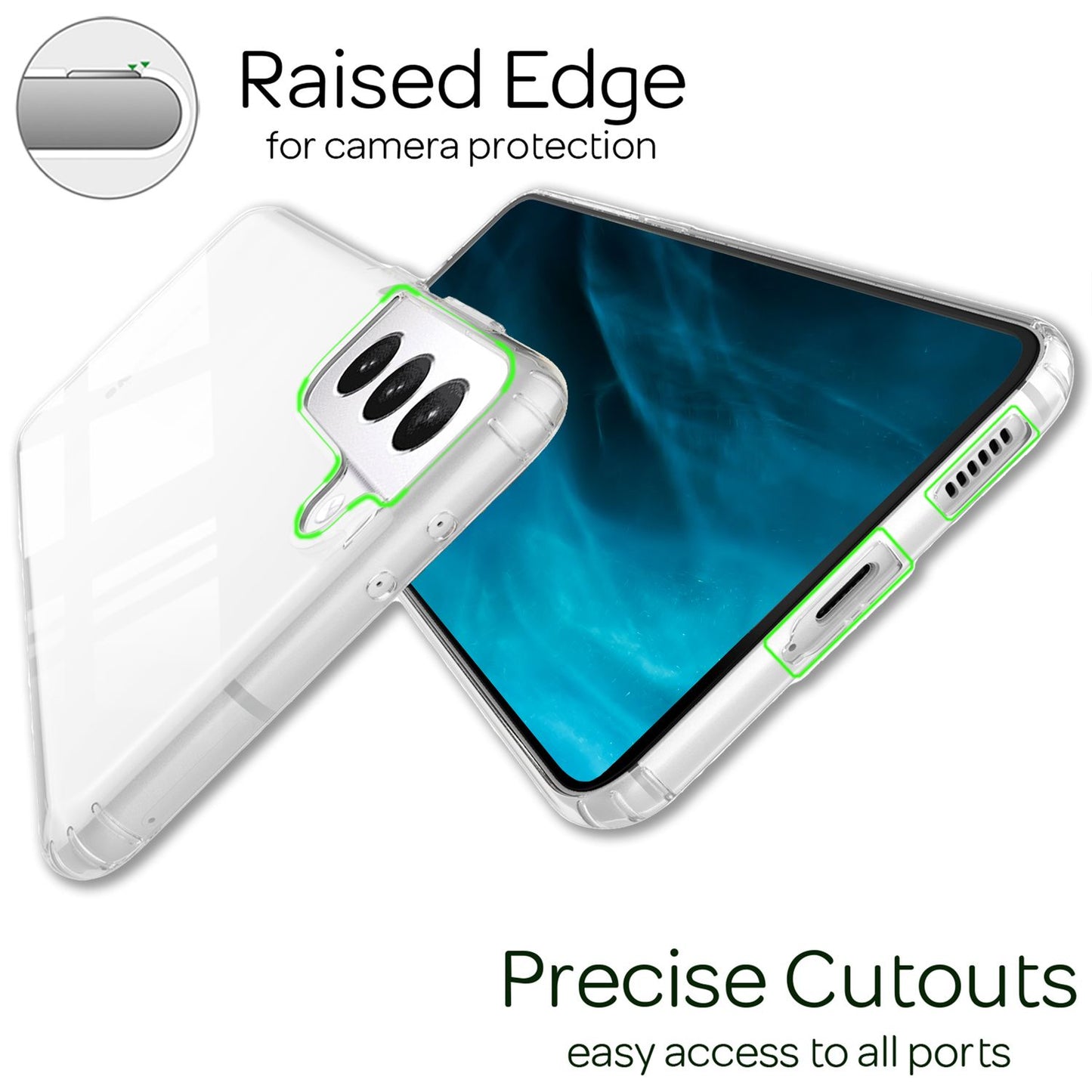 NALIA Klares Kratzfestes Case für Samsung Galaxy S22 Plus, Transparent Anti-Gelb Harte Rückseite & Silikon Rahmen