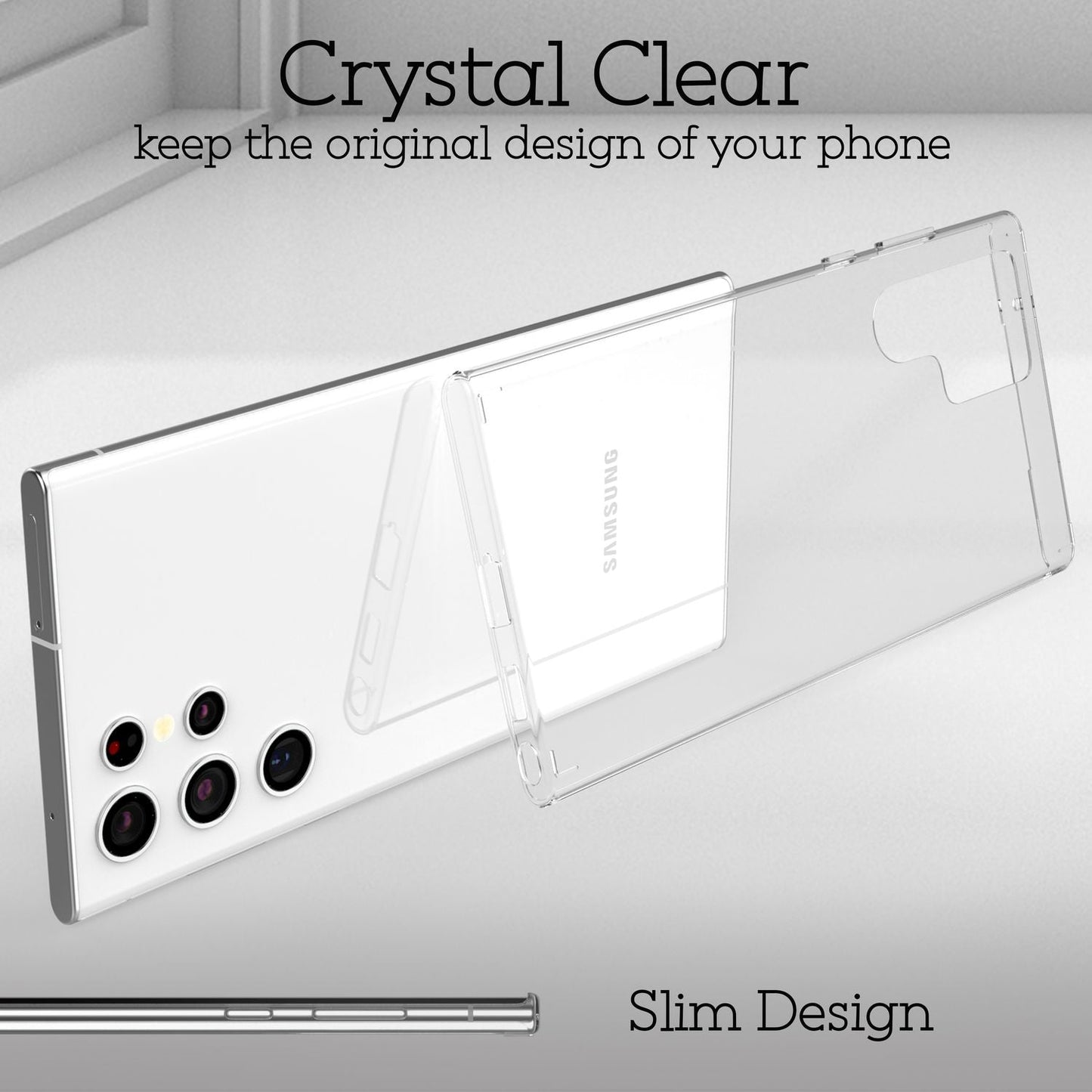 Husă NALIA transparentă rezistentă la zgârieturi - Compatibilă cu Samsung Galaxy S22 Ultra, ramă spate din silicon transparent