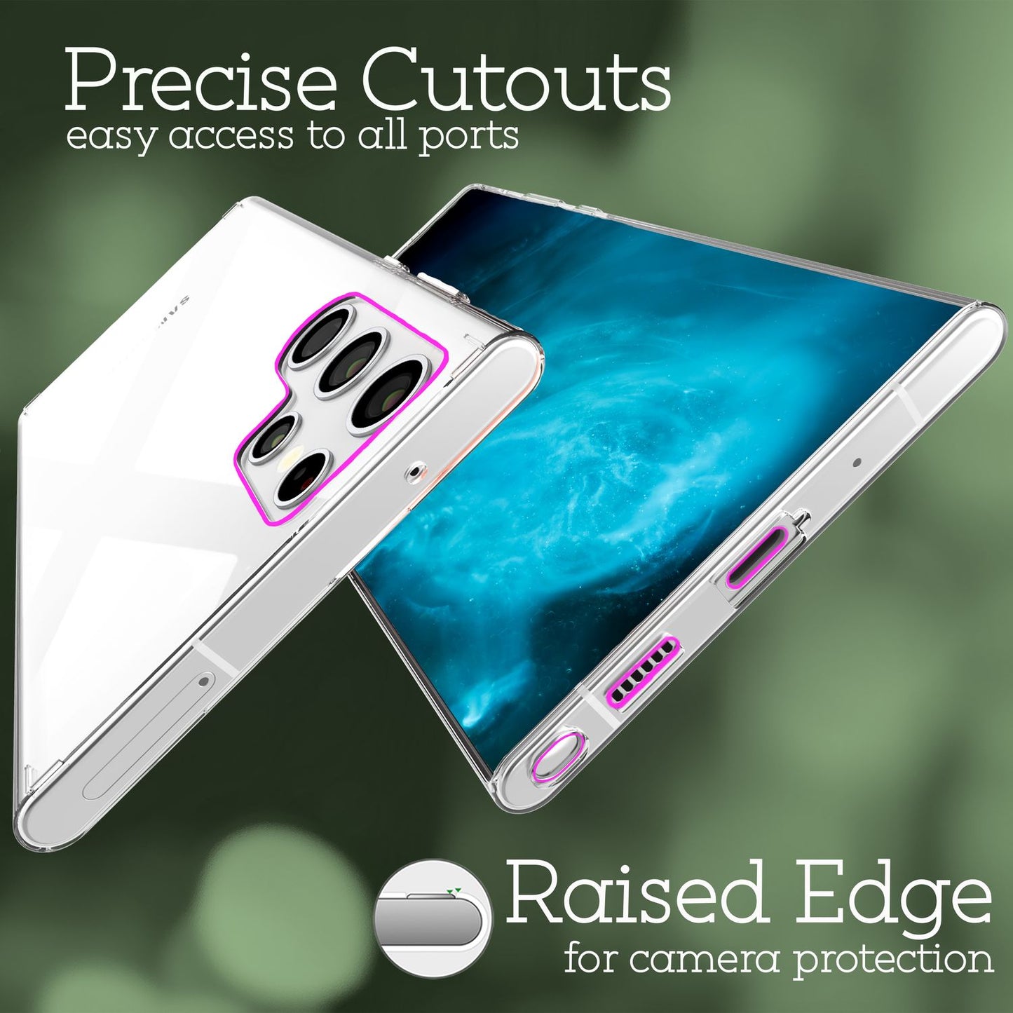 Husă NALIA transparentă rezistentă la zgârieturi - Compatibilă cu Samsung Galaxy S22 Ultra, ramă spate din silicon transparent