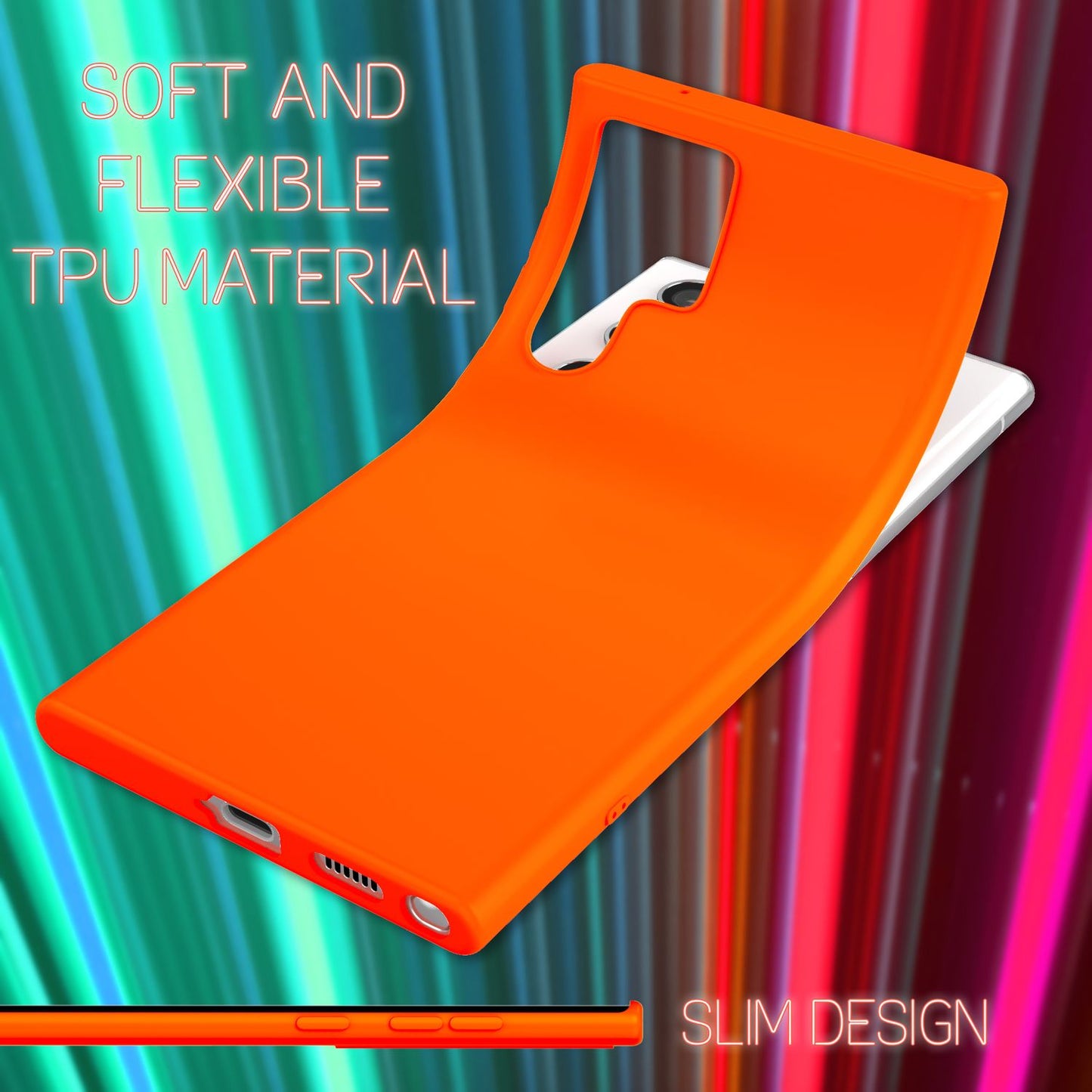 NALIA Bunte Neon Silikonhülle für Samsung Galaxy S22 Ultra