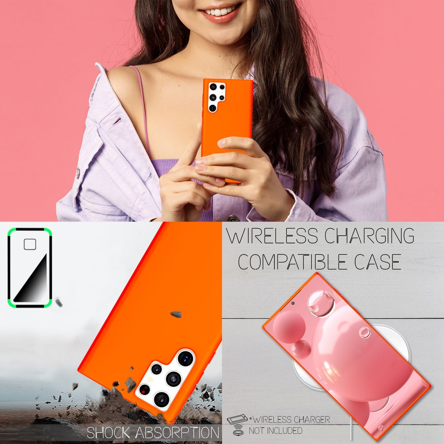 NALIA Bunte Neon Silikonhülle für Samsung Galaxy S22 Ultra