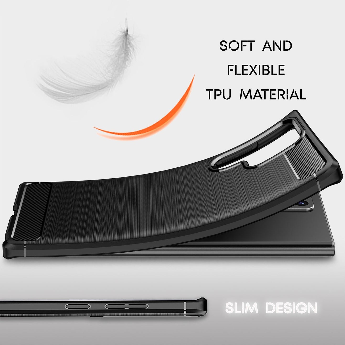 NALIA Carbon Look Case für Samsung Galaxy S22 Ultra, Matt-Schwarze Silikonhülle Anti-Fingerabdruck Kohlefaser-Optik, Handyhülle Schutzhülle