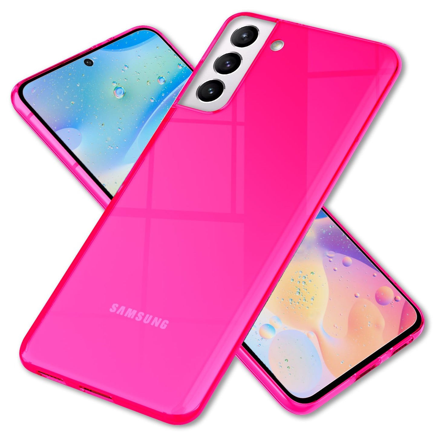 Husă de telefon NALIA Clear Neon pentru Samsung Galaxy S22 - Subțire, Transparentă, Culori Neon Vibrante