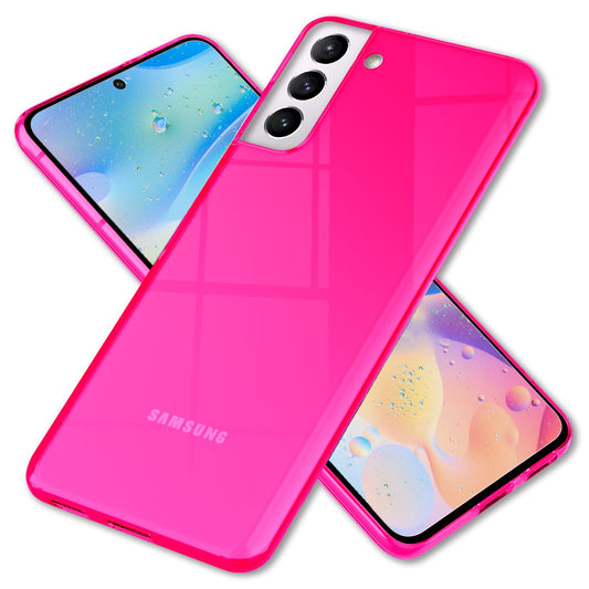 NALIA Klare Neon Handyhülle Samsung Galaxy S22 - Dünn Transparent Leuchtende Neonfarben