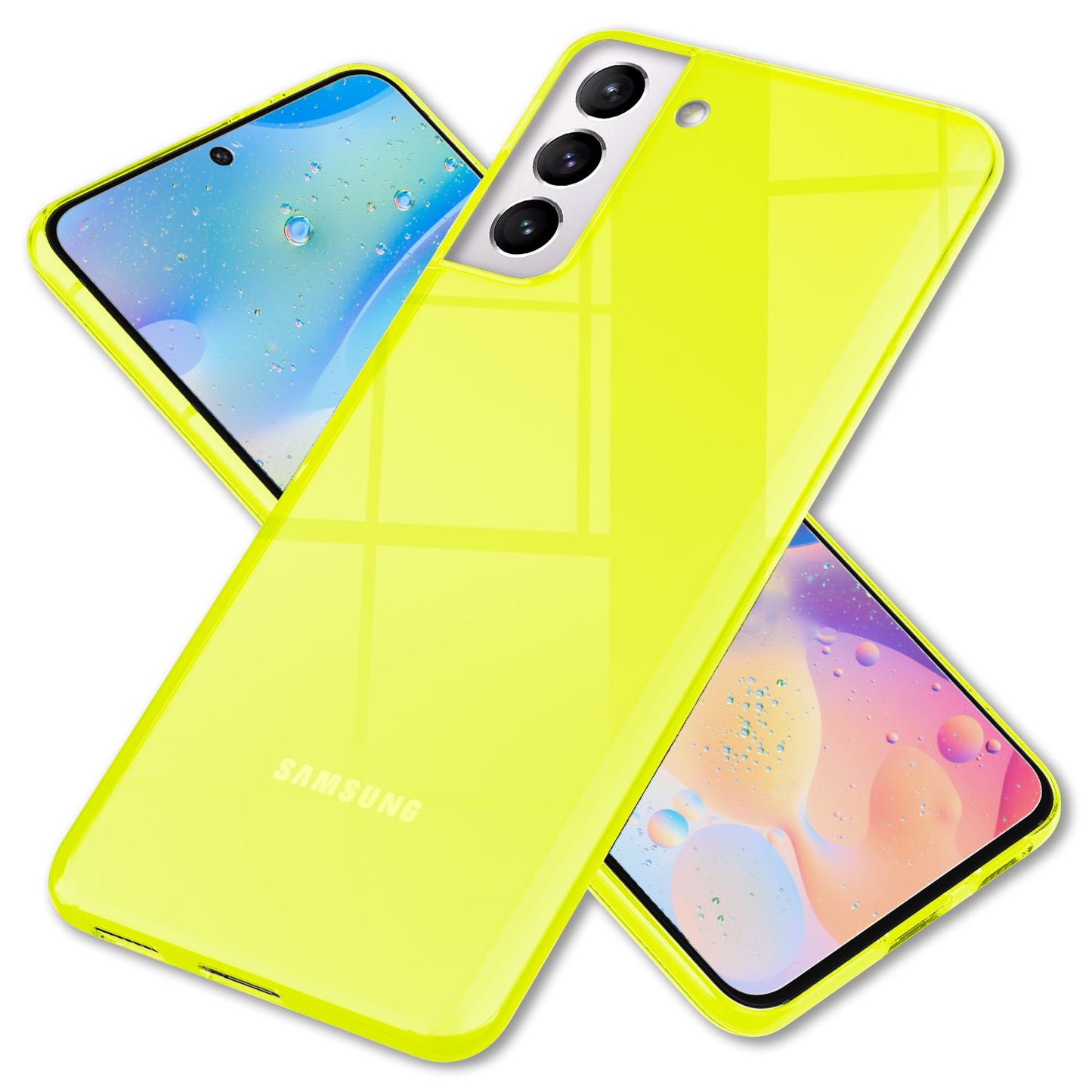 Husă de telefon NALIA Clear Neon pentru Samsung Galaxy S22 - Subțire, Transparentă, Culori Neon Vibrante