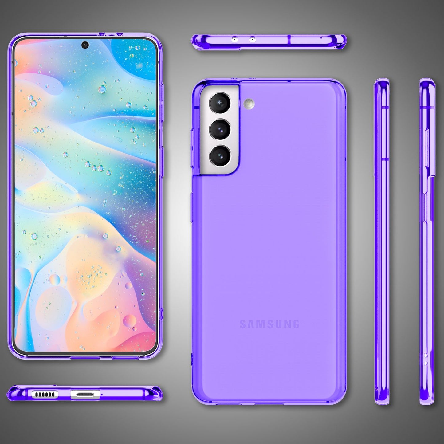 Husă de telefon NALIA Clear Neon pentru Samsung Galaxy S22 - Subțire, Transparentă, Culori Neon Vibrante