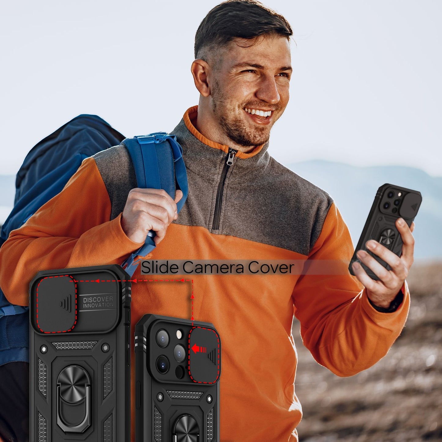 NALIA Military-Style Ringhülle für iPhone 13 Pro Max, Extrem Schützend mit Display-Rahmen & Kamera-Abdeckung