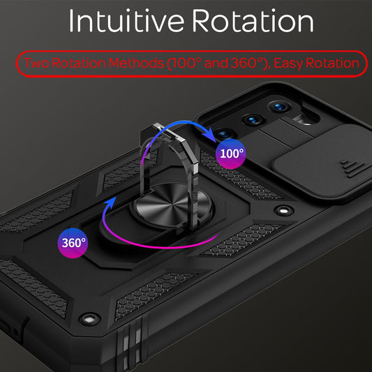 NALIA Military-Style Ringhülle für Samsung Galaxy S21, Extrem Schützend mit Display-Rahmen & Kamera-Abdeckung