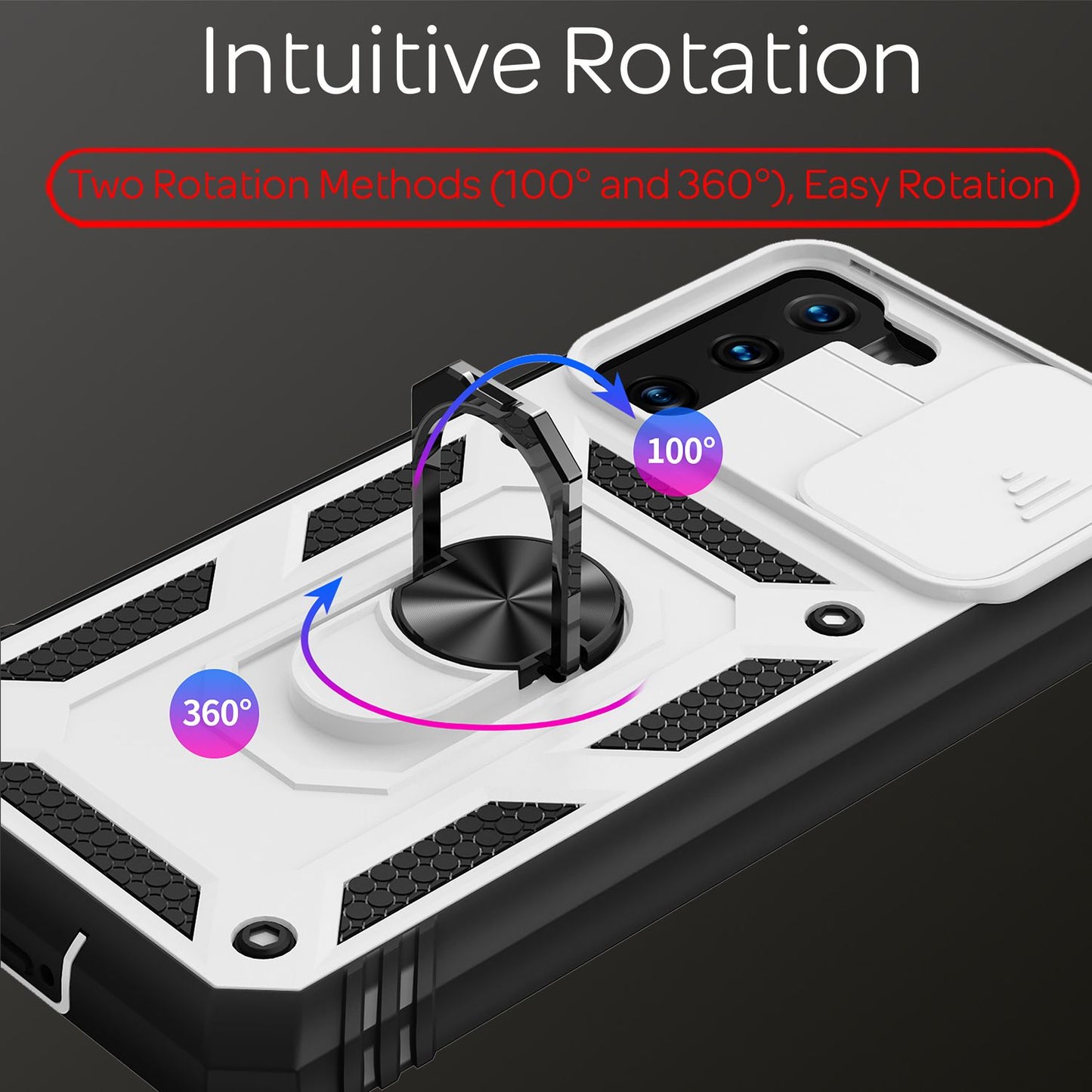 NALIA Military-Style Ringhülle für Samsung Galaxy S21, Extrem Schützend mit Display-Rahmen & Kamera-Abdeckung