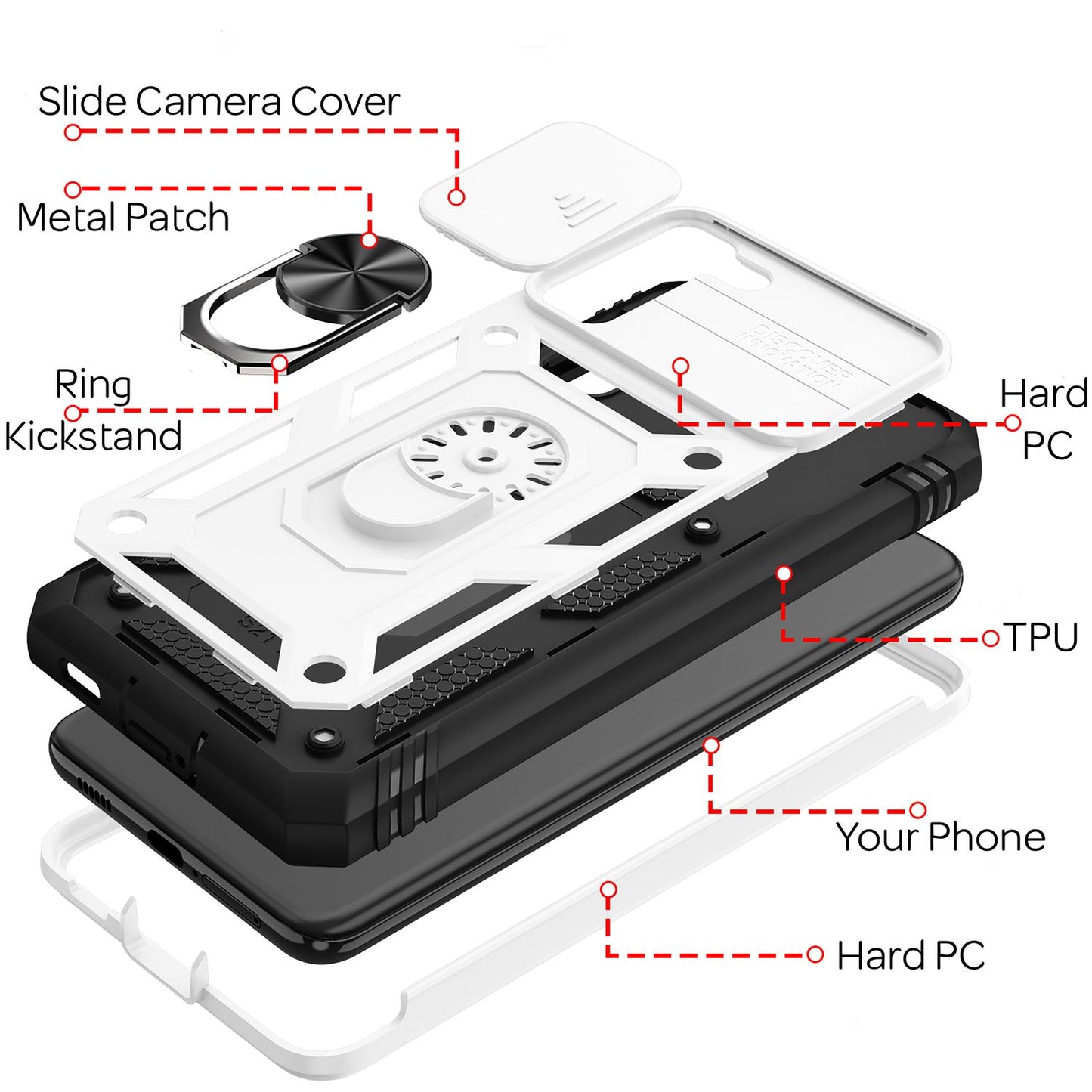 NALIA Military-Style Ringhülle für Samsung Galaxy S21, Extrem Schützend mit Display-Rahmen & Kamera-Abdeckung