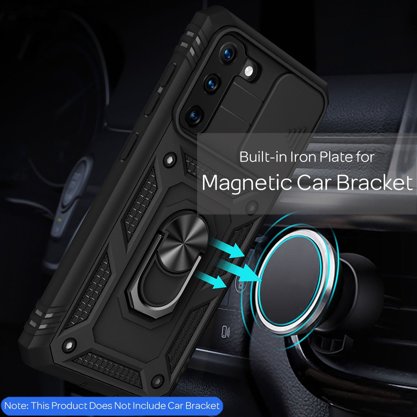 NALIA Military-Style Ringhülle für Samsung Galaxy S21, Extrem Schützend mit Display-Rahmen & Kamera-Abdeckung