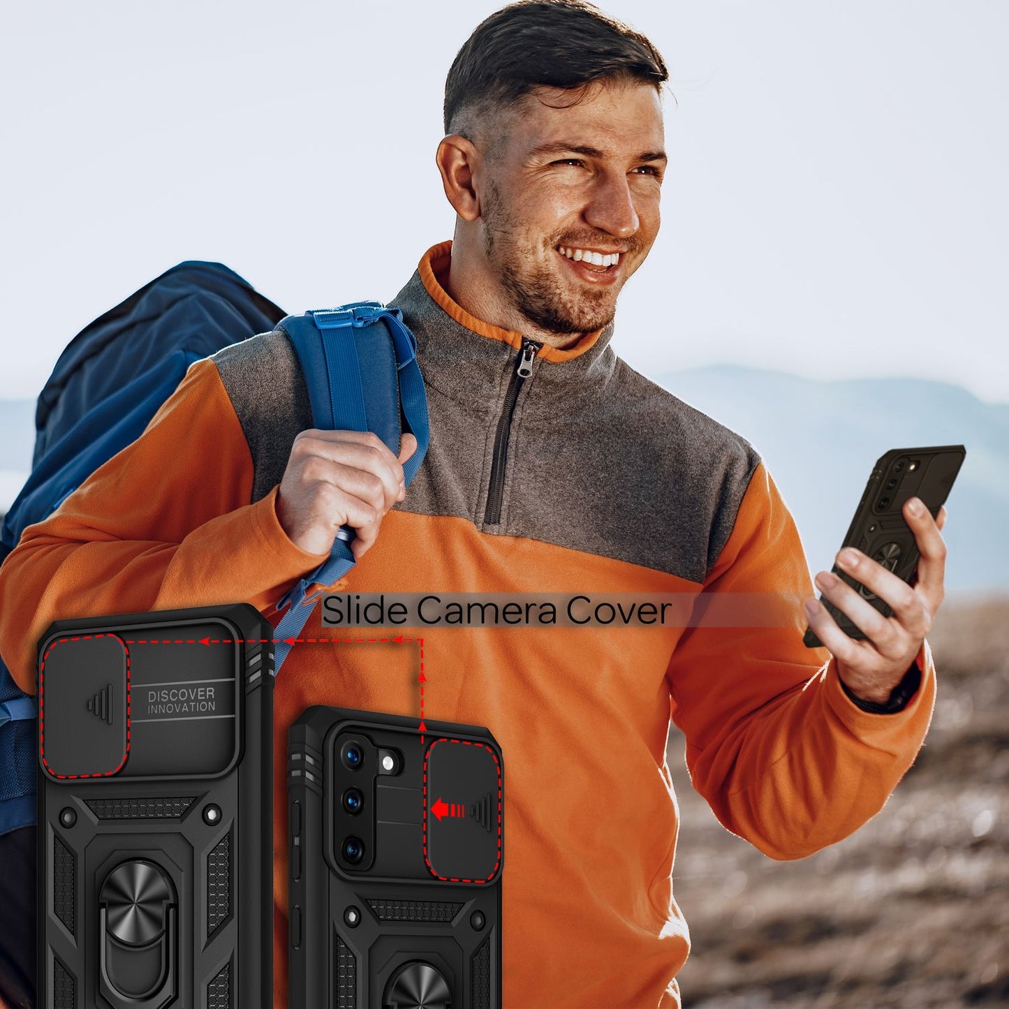 NALIA Military-Style Ringhülle für Samsung Galaxy S21, Extrem Schützend mit Display-Rahmen & Kamera-Abdeckung