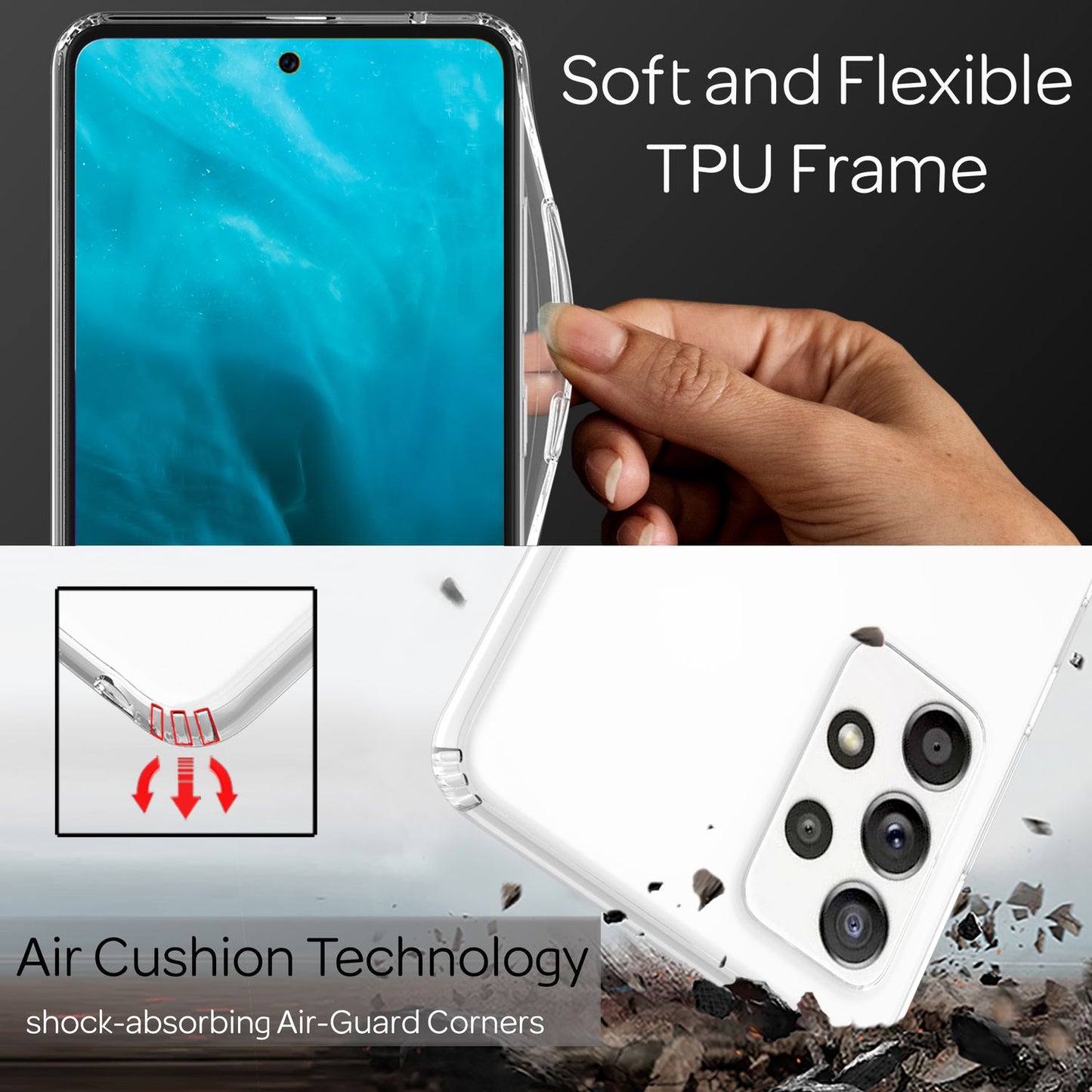 Für Samsung Galaxy A33 - Klare Kratzfeste Handy Hülle Harte Rückseite & Silikon