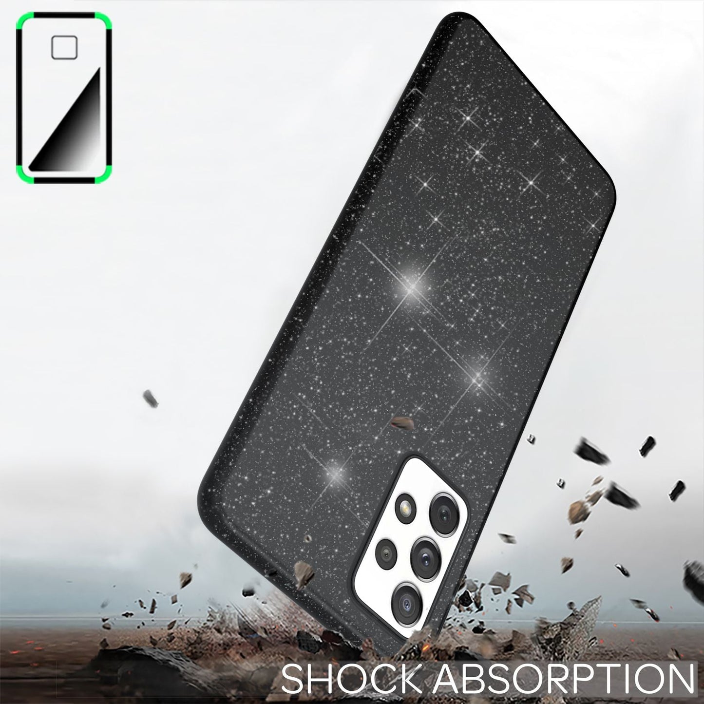 NALIA ShinePop Hülle Glitzerndes Glamour-Design - Stoßfest Passgenau Kompatibel Galaxy A33