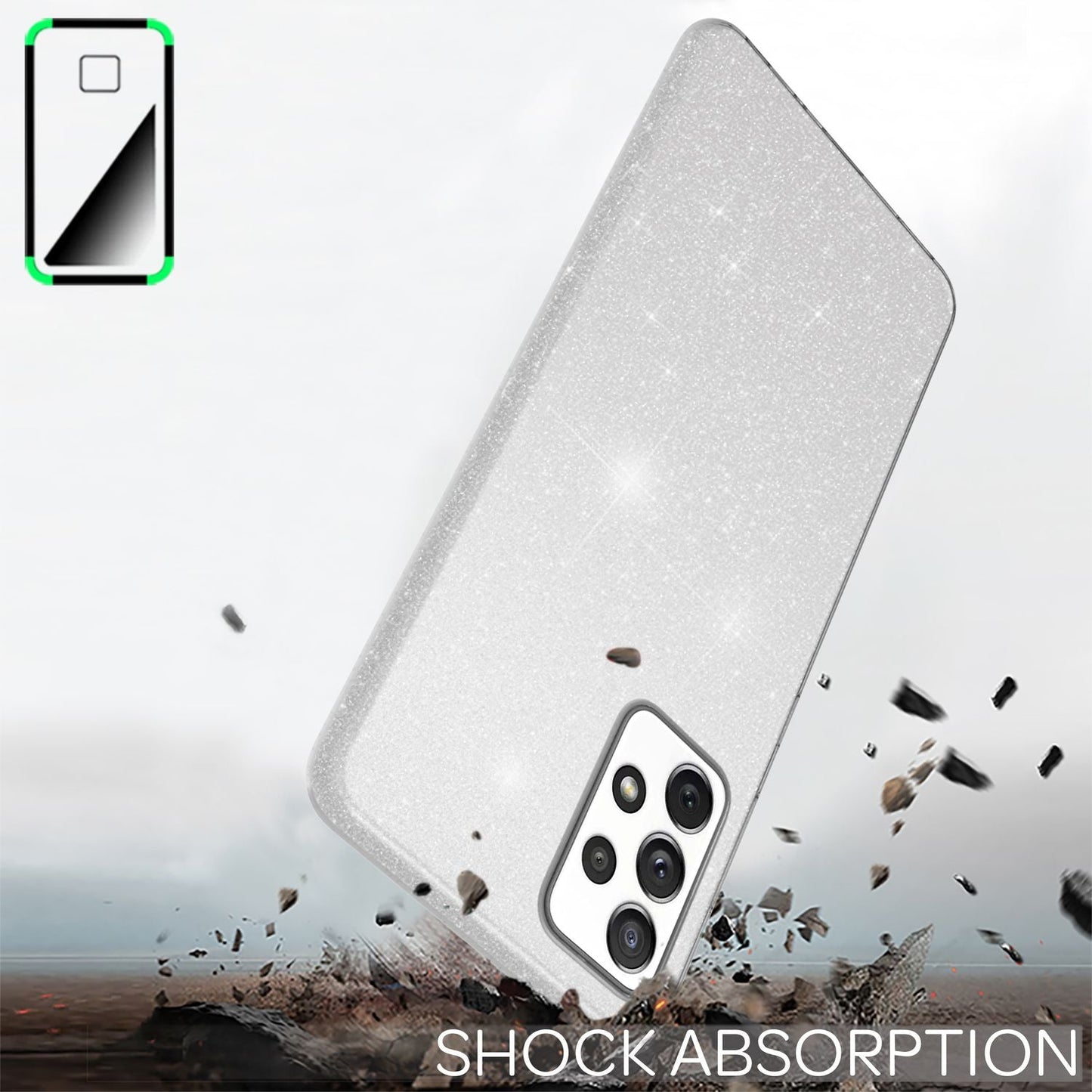 NALIA ShinePop Hülle Glitzerndes Glamour-Design - Stoßfest Passgenau Kompatibel Galaxy A33