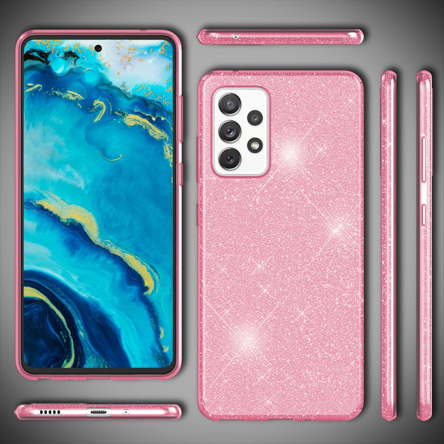 NALIA ShinePop Hülle Glitzerndes Glamour-Design - Stoßfest Passgenau Kompatibel Galaxy A33