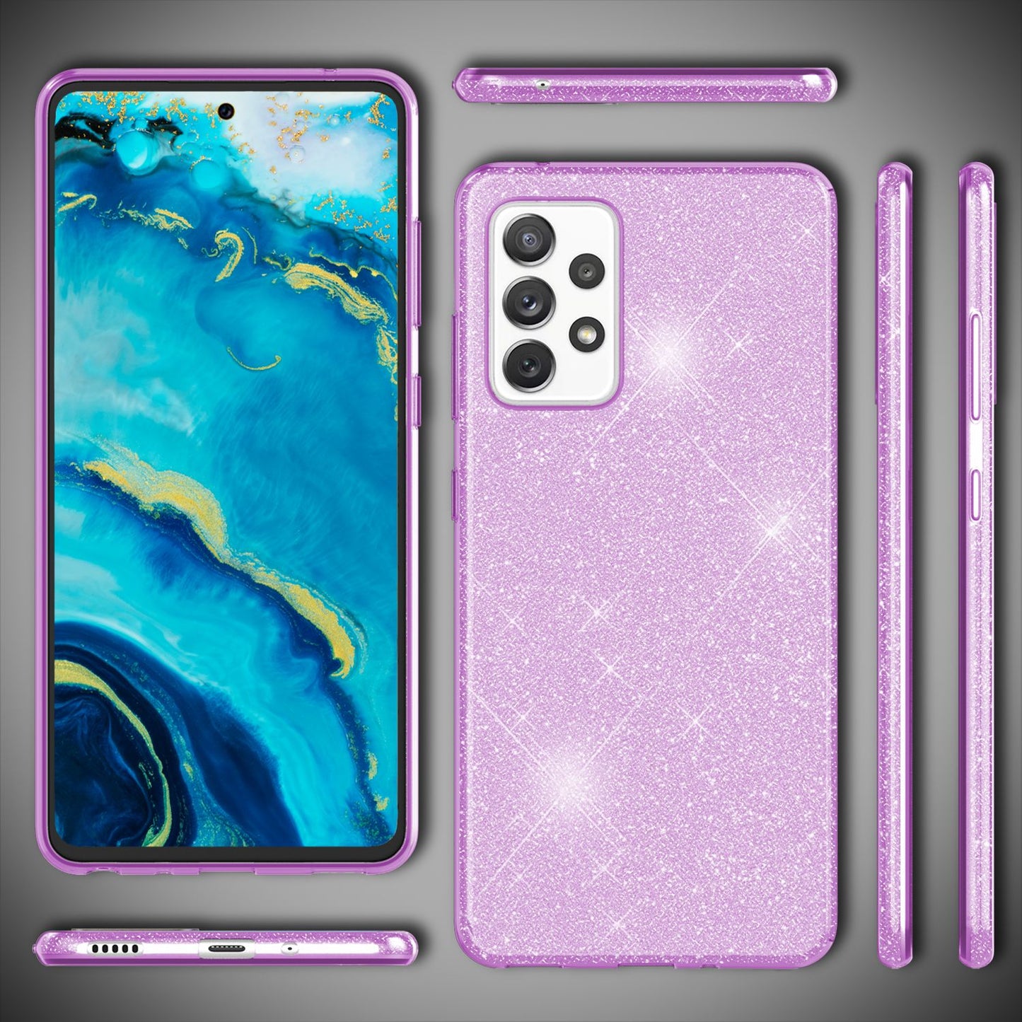 NALIA ShinePop Hülle Glitzerndes Glamour-Design - Stoßfest Passgenau Kompatibel Galaxy A33