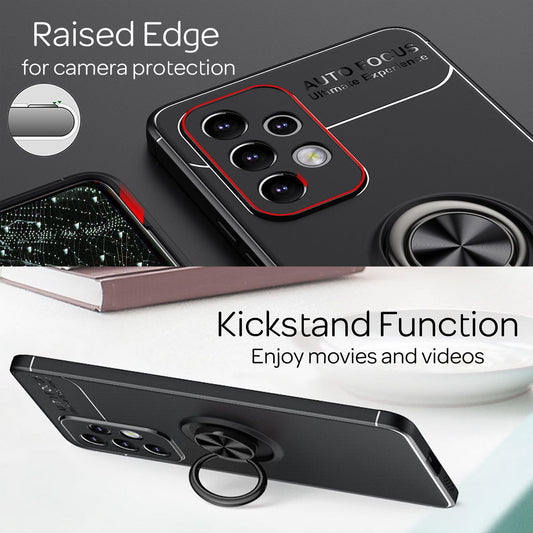 Für Samsung Galaxy A33 - Ring Hülle Matt Silikon Handy Schutz Case Standfunktion