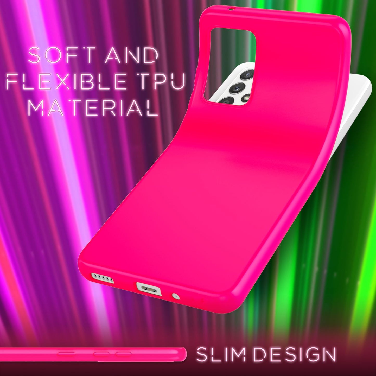 Für Samsung Galaxy A33 - Bunte Neon Silikon Hülle Rutschfest Dünn Schutz Cover