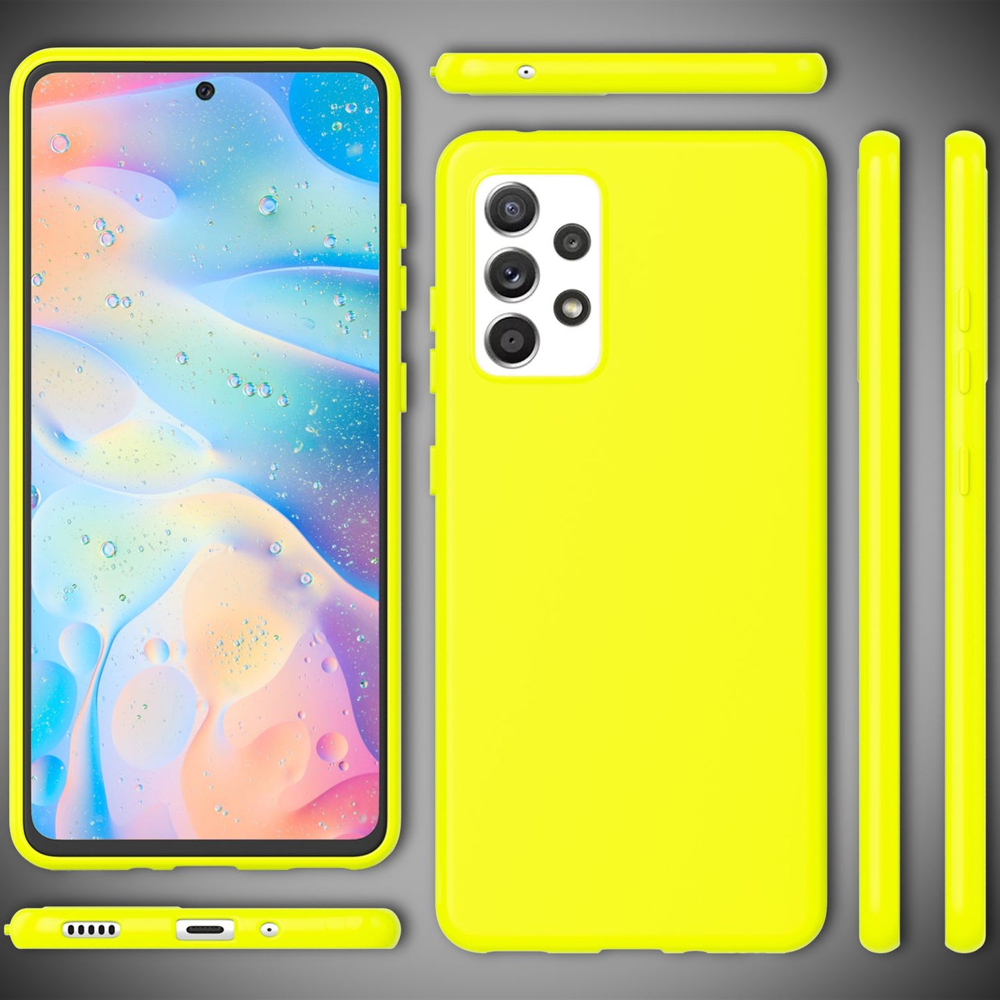 Für Samsung Galaxy A33 - Bunte Neon Silikon Hülle Rutschfest Dünn Schutz Cover