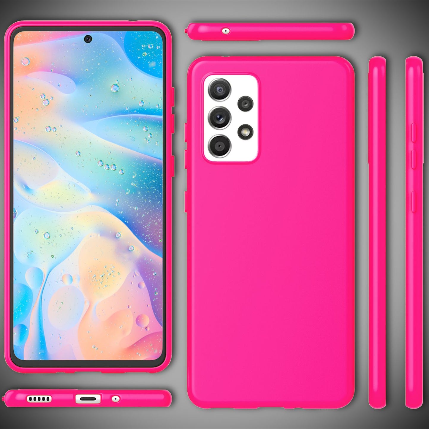 Für Samsung Galaxy A33 - Bunte Neon Silikon Hülle Rutschfest Dünn Schutz Cover