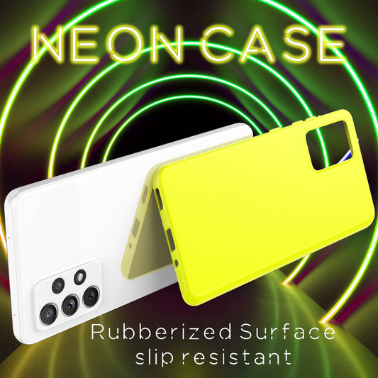 NALIA Bunte Neon Silikonhülle für Samsung Galaxy A53, Intensive Farbe Rutschfest Samtig Gummiert, Soft Case Handyhülle