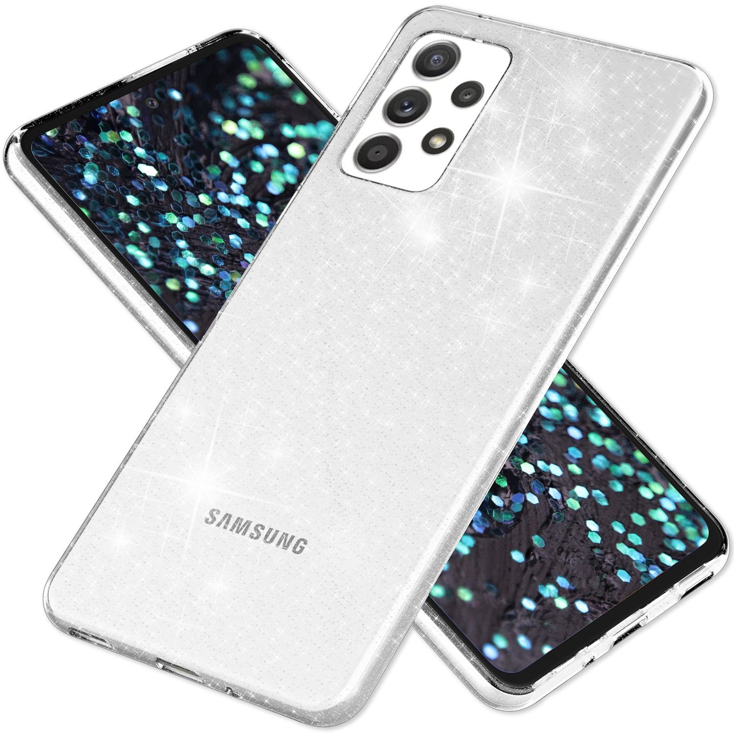 Für Samsung Galaxy A33 - Klare Glitzer Hülle Bling Diamant Silikon Handy Schutz