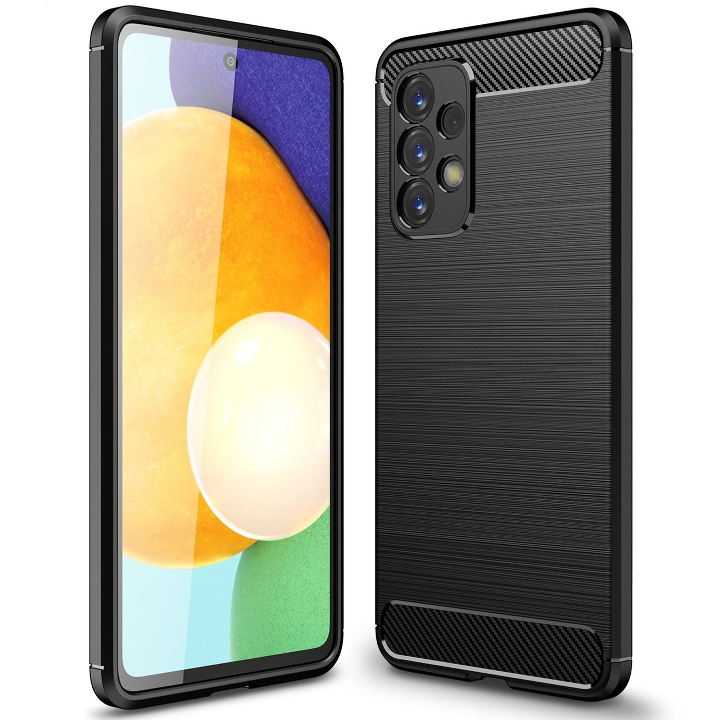 NALIA Galaxy A53 Carbon Look Case Kohlefaser-Optik Matt Schwarz - Dünne Schutzhülle, Rutschfest, Kratzfest