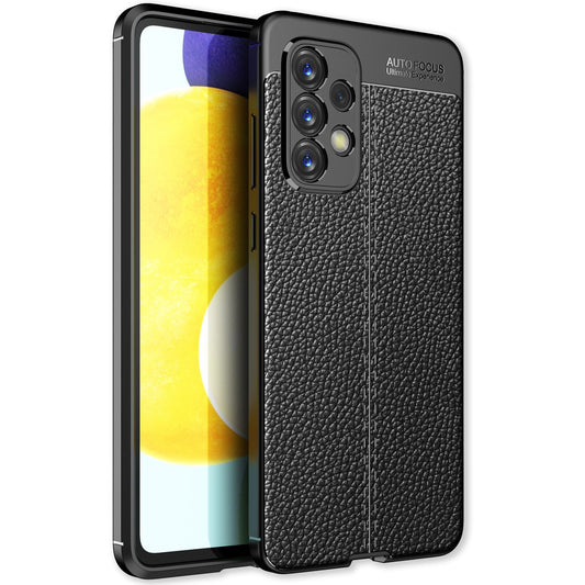 NALIA Galaxy A33 Leder Look Case Premium Schwarz - Anti Fingerabdruck, Dünn, Rutschfest