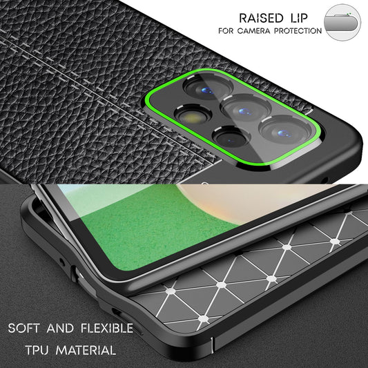 NALIA Galaxy A33 Leder Look Case Premium Schwarz - Anti Fingerabdruck, Dünn, Rutschfest
