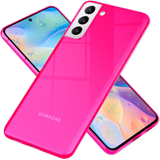 NALIA Klare Neon Silikonhülle - Passend Für Galaxy S21 FE Durchsichtig Leuchtende Neonfarben, Anti Gelb Vergilbungsfrei