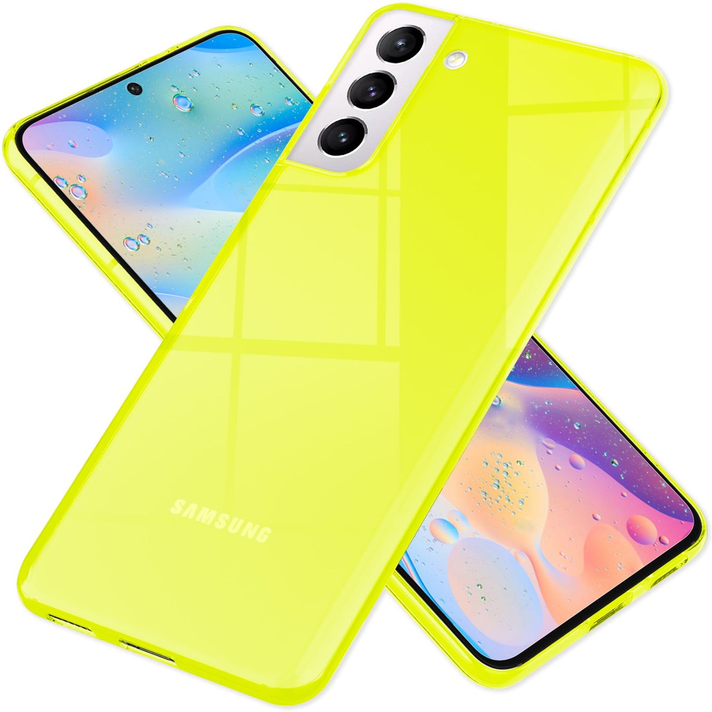Husă NALIA Clear Neon Silicone - Compatibilă cu Galaxy S21 FE, Culori Neon Transparente Strălucitoare, Anti-Îngălbenire