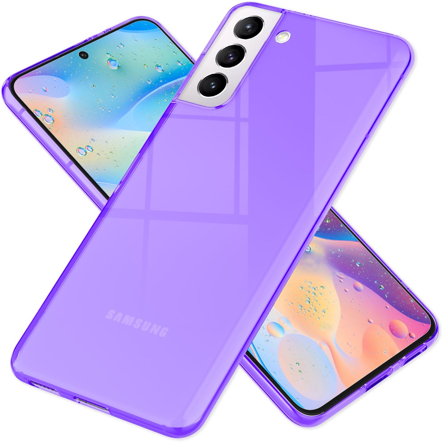 Husă NALIA Clear Neon Silicone - Compatibilă cu Galaxy S21 FE, Culori Neon Transparente Strălucitoare, Anti-Îngălbenire