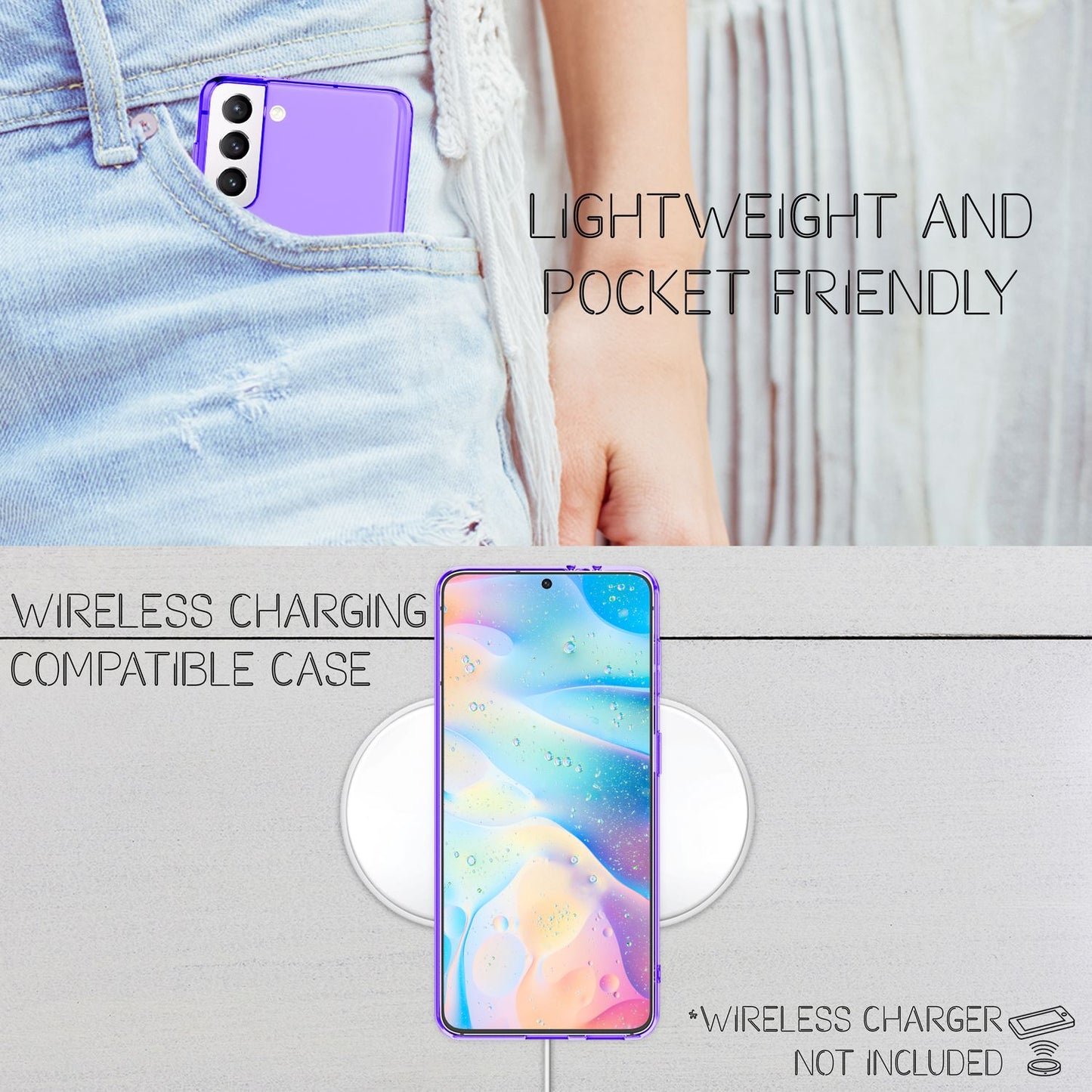 Husă NALIA Clear Neon Silicone - Compatibilă cu Galaxy S21 FE, Culori Neon Transparente Strălucitoare, Anti-Îngălbenire