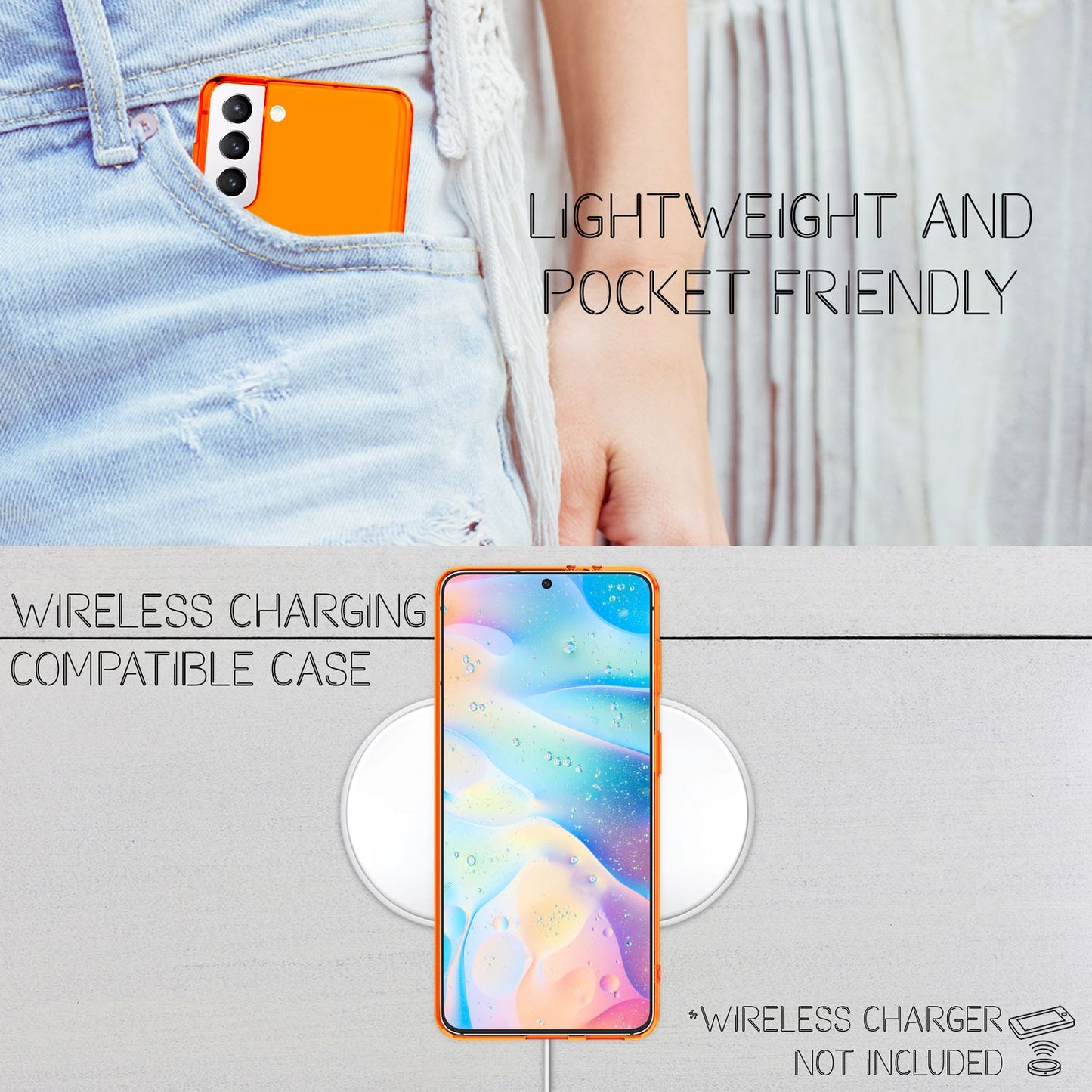 Husă NALIA Clear Neon Silicone - Compatibilă cu Galaxy S21 FE, Culori Neon Transparente Strălucitoare, Anti-Îngălbenire