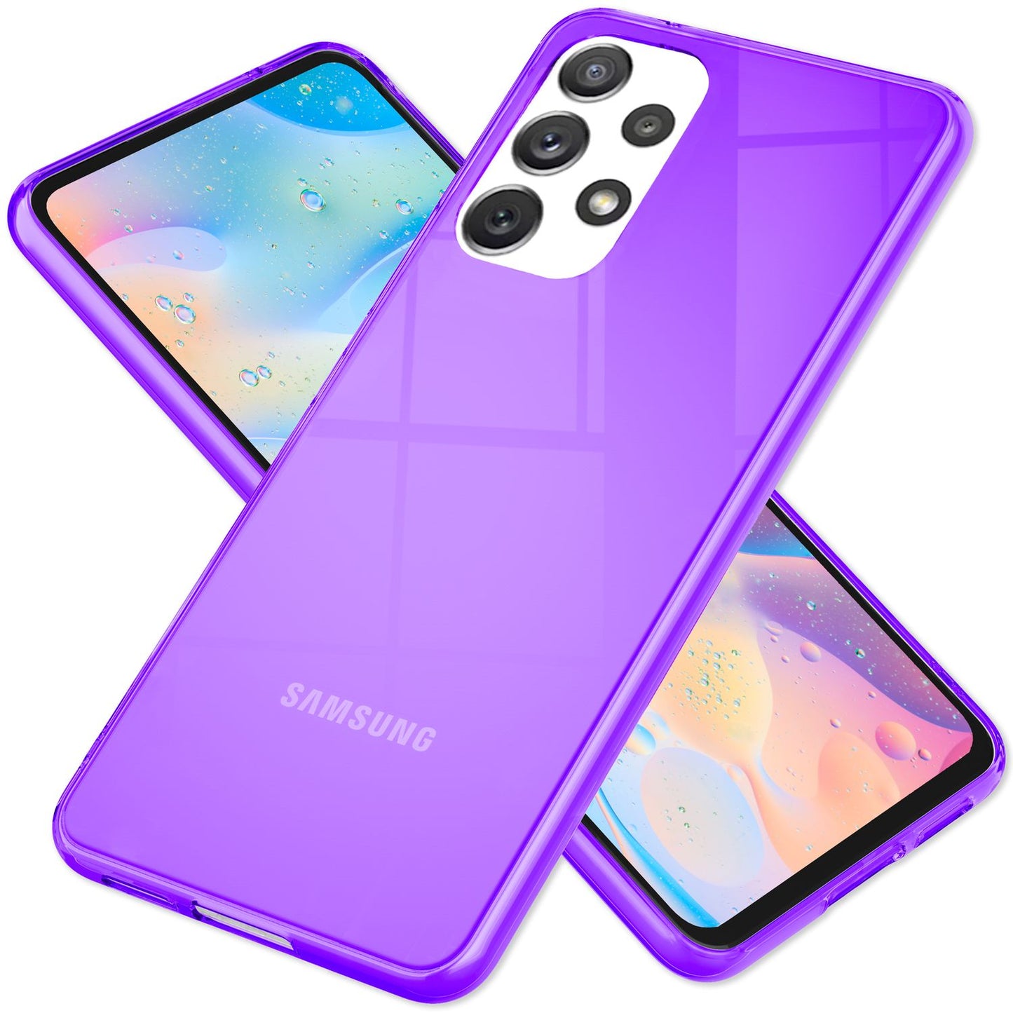Klare Neon Silikonhülle für Samsung Galaxy A53, Handy Hülle Schutz TPU Case
