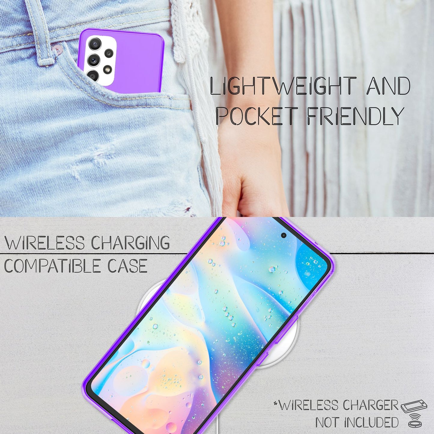 Klare Neon Silikonhülle für Samsung Galaxy A53, Handy Hülle Schutz TPU Case