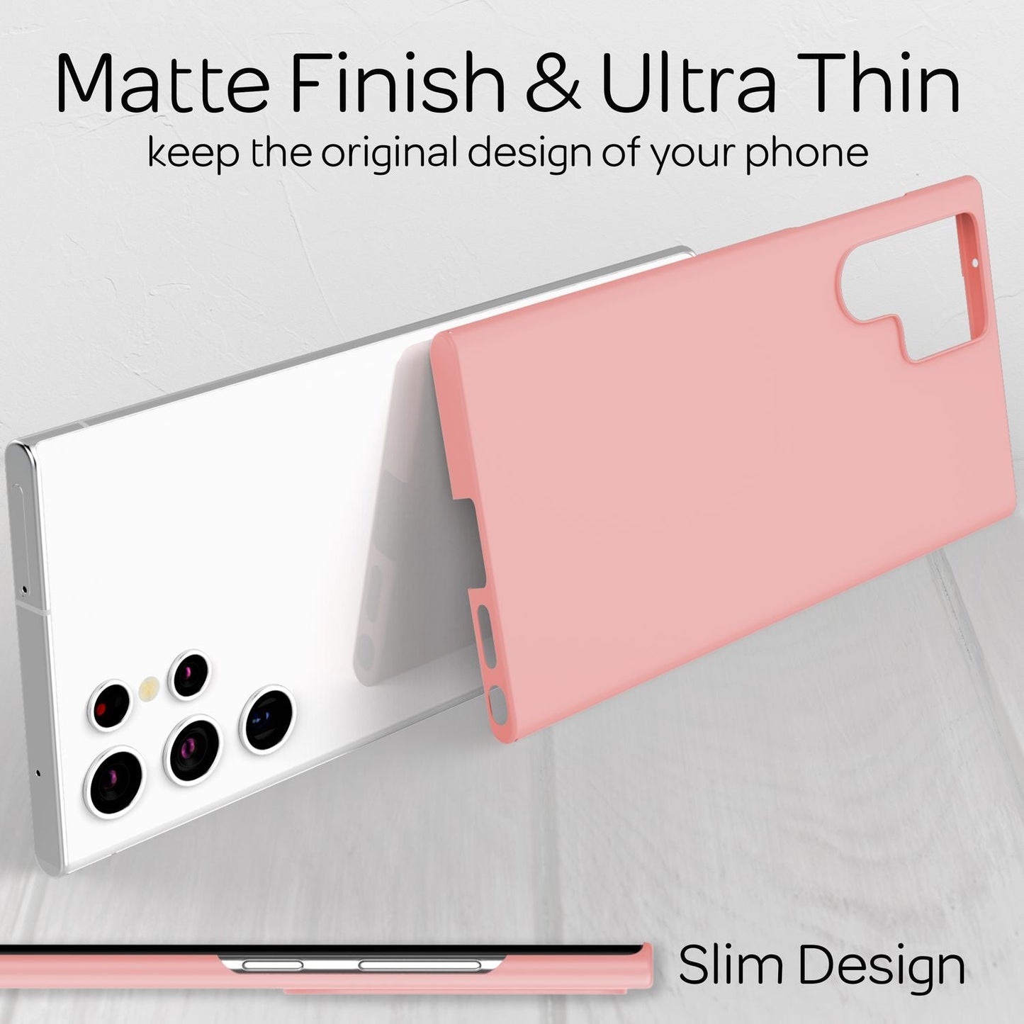 NALIA Ultra-Dünnes Hardcase für Samsung Galaxy S22 Ultra, Anti-Fingerabdruck Seidig-Matt Rutschfest Extra-Leicht 0,5mm Schlank, Harte Schutzhülle