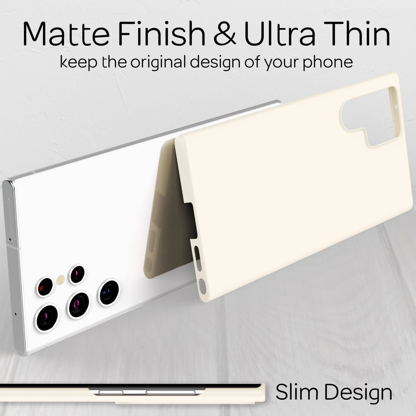 NALIA Ultra-Dünnes Hardcase für Samsung Galaxy S22 Ultra, Anti-Fingerabdruck Seidig-Matt Rutschfest Extra-Leicht 0,5mm Schlank, Harte Schutzhülle