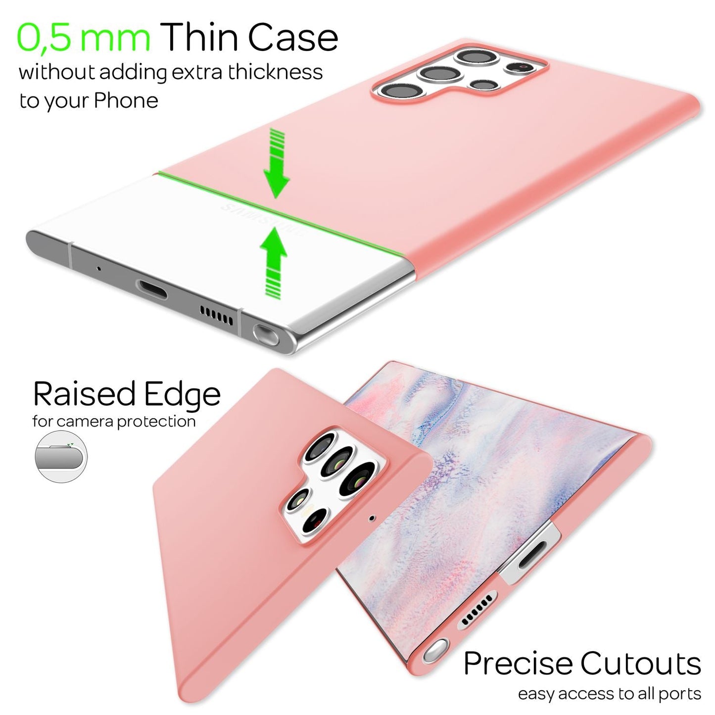 NALIA Ultra-Dünnes Hardcase für Samsung Galaxy S22 Ultra, Anti-Fingerabdruck Seidig-Matt Rutschfest Extra-Leicht 0,5mm Schlank, Harte Schutzhülle