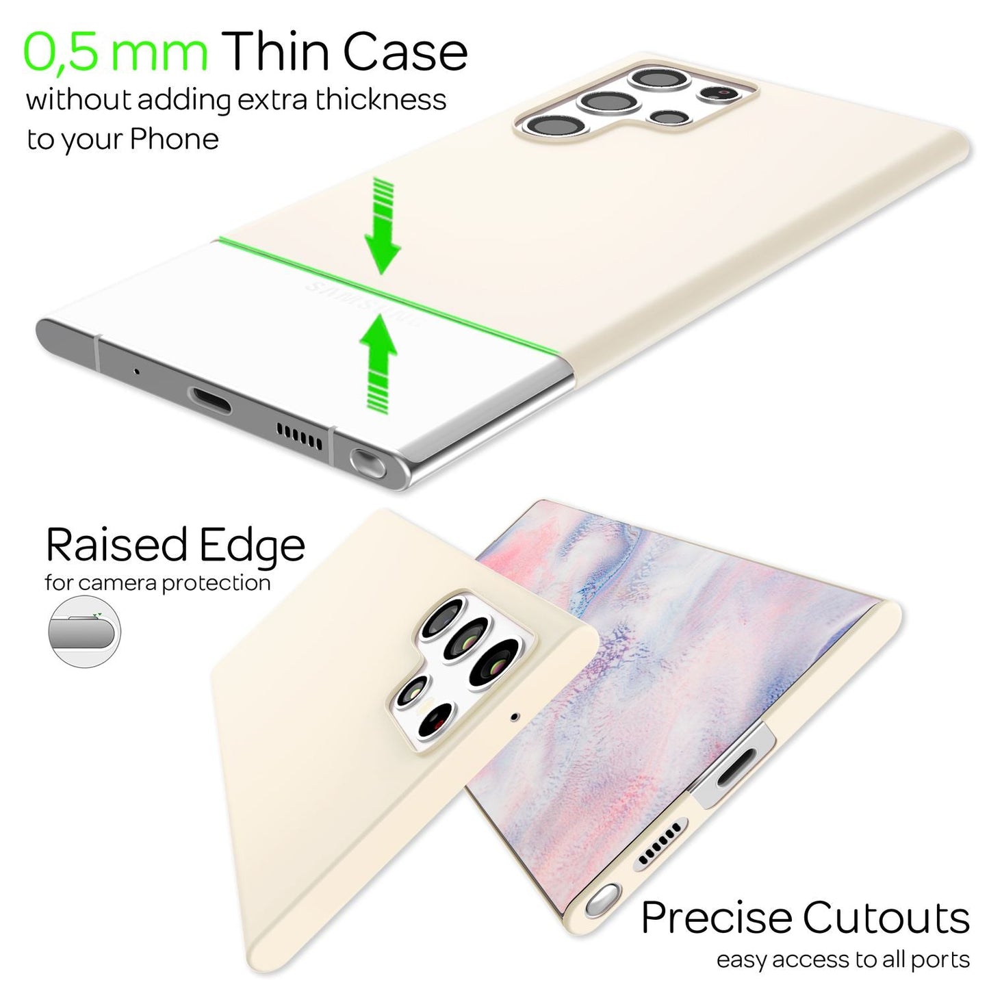 NALIA Ultra-Dünnes Hardcase für Samsung Galaxy S22 Ultra, Anti-Fingerabdruck Seidig-Matt Rutschfest Extra-Leicht 0,5mm Schlank, Harte Schutzhülle