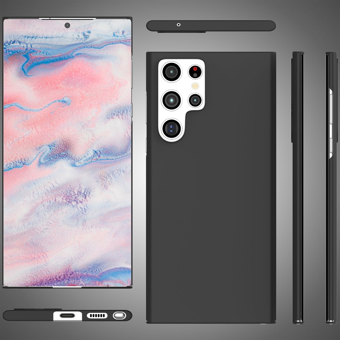 NALIA Ultra-Dünnes Hardcase für Samsung Galaxy S22 Ultra, Anti-Fingerabdruck Seidig-Matt Rutschfest Extra-Leicht 0,5mm Schlank, Harte Schutzhülle